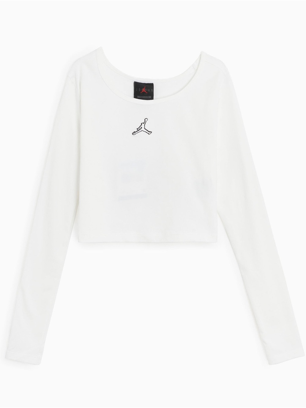 Jordan White Long Sleeve Cropped Tee